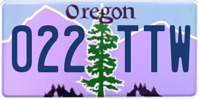 OR license plate 022TTW
