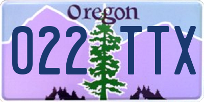 OR license plate 022TTX