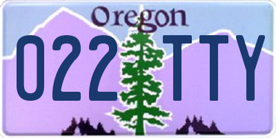 OR license plate 022TTY
