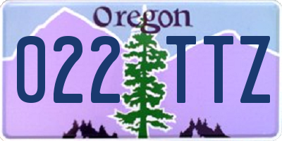 OR license plate 022TTZ