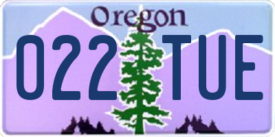 OR license plate 022TUE