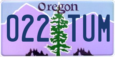 OR license plate 022TUM