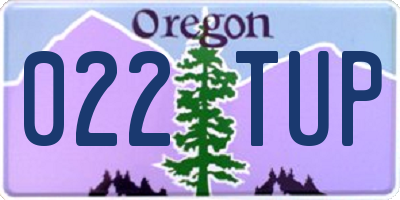OR license plate 022TUP
