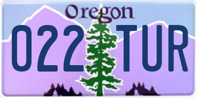 OR license plate 022TUR