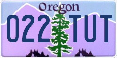 OR license plate 022TUT