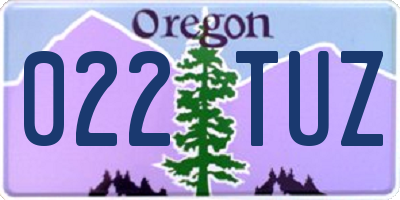 OR license plate 022TUZ