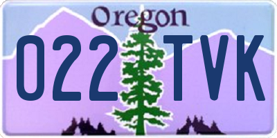 OR license plate 022TVK