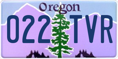 OR license plate 022TVR