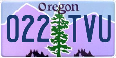 OR license plate 022TVU