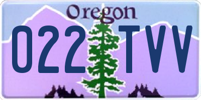 OR license plate 022TVV