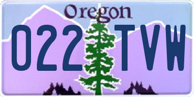 OR license plate 022TVW