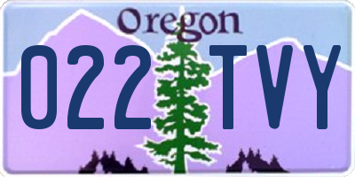 OR license plate 022TVY
