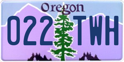 OR license plate 022TWH