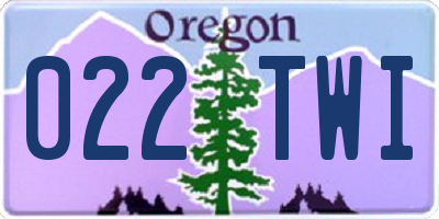 OR license plate 022TWI