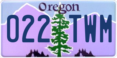 OR license plate 022TWM