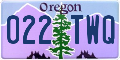 OR license plate 022TWQ