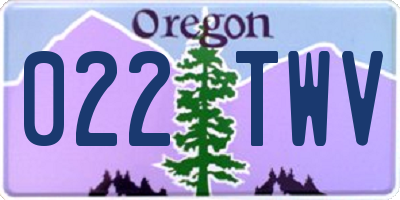 OR license plate 022TWV