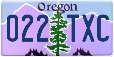 OR license plate 022TXC