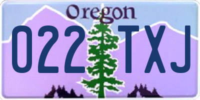 OR license plate 022TXJ