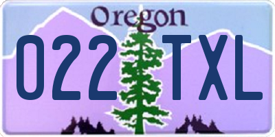 OR license plate 022TXL