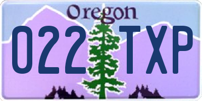 OR license plate 022TXP