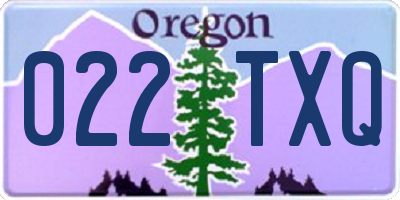 OR license plate 022TXQ