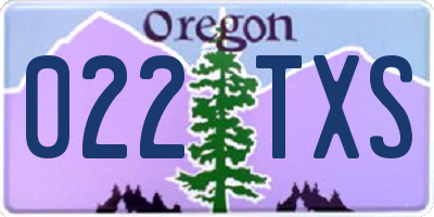 OR license plate 022TXS