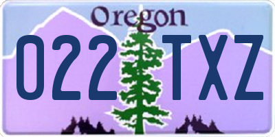 OR license plate 022TXZ