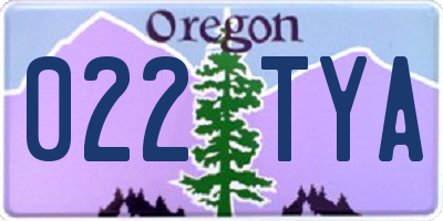 OR license plate 022TYA