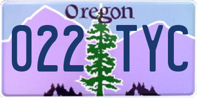 OR license plate 022TYC