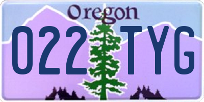 OR license plate 022TYG