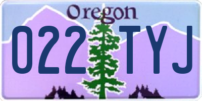 OR license plate 022TYJ