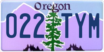 OR license plate 022TYM