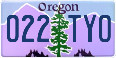 OR license plate 022TYO