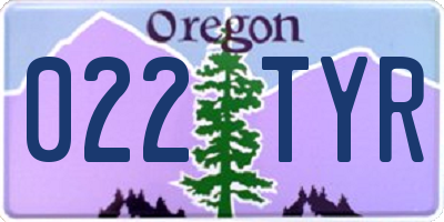OR license plate 022TYR