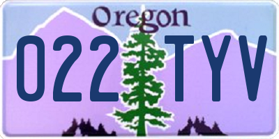 OR license plate 022TYV