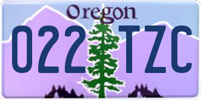 OR license plate 022TZC
