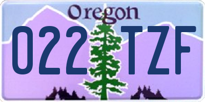 OR license plate 022TZF