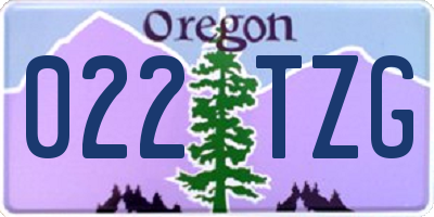 OR license plate 022TZG
