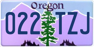 OR license plate 022TZJ