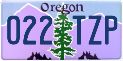 OR license plate 022TZP