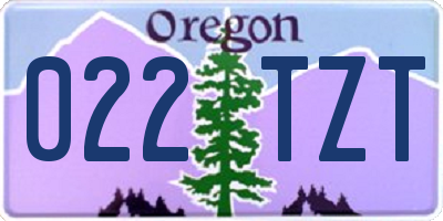 OR license plate 022TZT