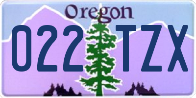 OR license plate 022TZX