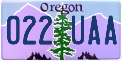 OR license plate 022UAA