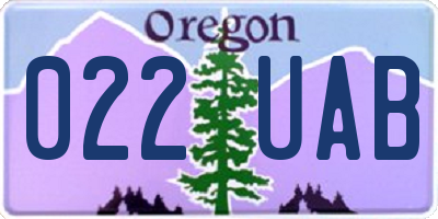 OR license plate 022UAB