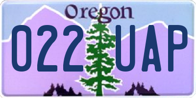 OR license plate 022UAP