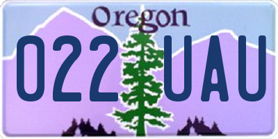 OR license plate 022UAU