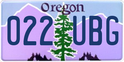OR license plate 022UBG