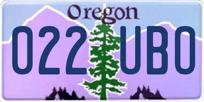 OR license plate 022UBO