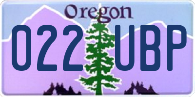 OR license plate 022UBP
